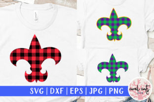 Fleur De Lis Buffalo Plaid SVG Cut File