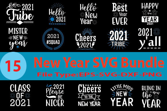 New Year SVG Designs Bundle