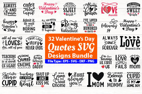 Valentine’s Day SVG Design Bundle